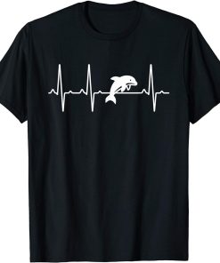 Dolphin Heartbeat Gift For Men Women Beluga Fish Orca Lover T-Shirt