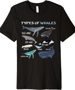 Types Of Whales - Orca Narwhal Premium T-Shirt